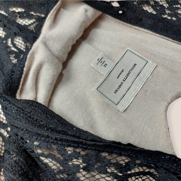 Moulinette Soeurs Anthropologie Black Lace Fit & Flare Cocktail Dress Medium - Picture 6 of 12